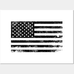 Black American Flag Posters and Art